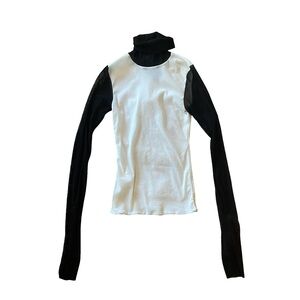 Paola Frani Vintage Funnel Neck Mesh Sweater